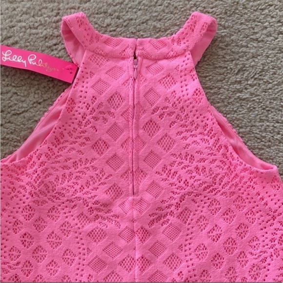 Lilly Pulitzer Rayanne Top Pelican Pink Pineapple Geo Lace - Picture 6 of 7
